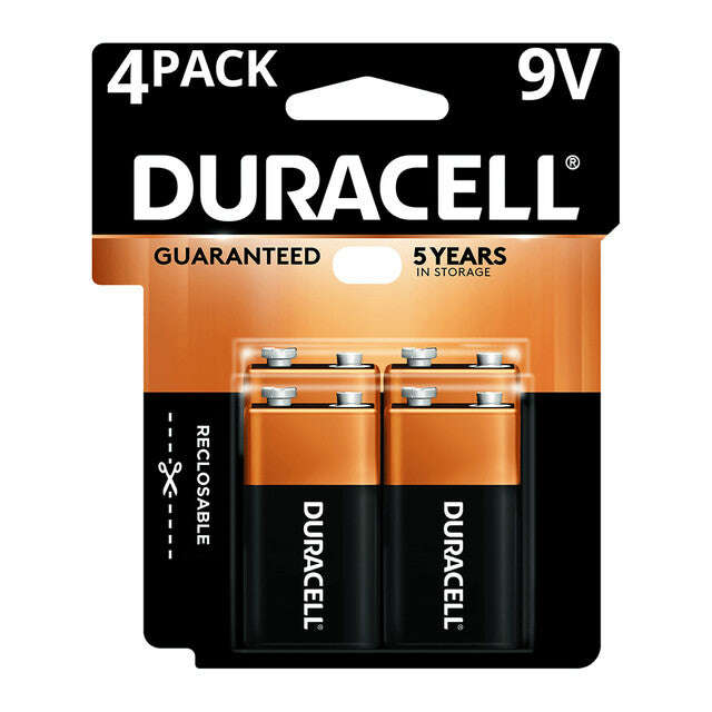 Duracell Copper Top Alkaline 9V Batteries, 4 PCS - COLO