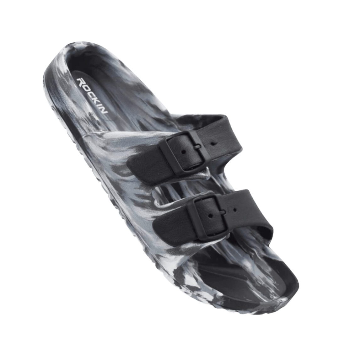 Huntington Buckle Sandals - Black Marbled - COLO