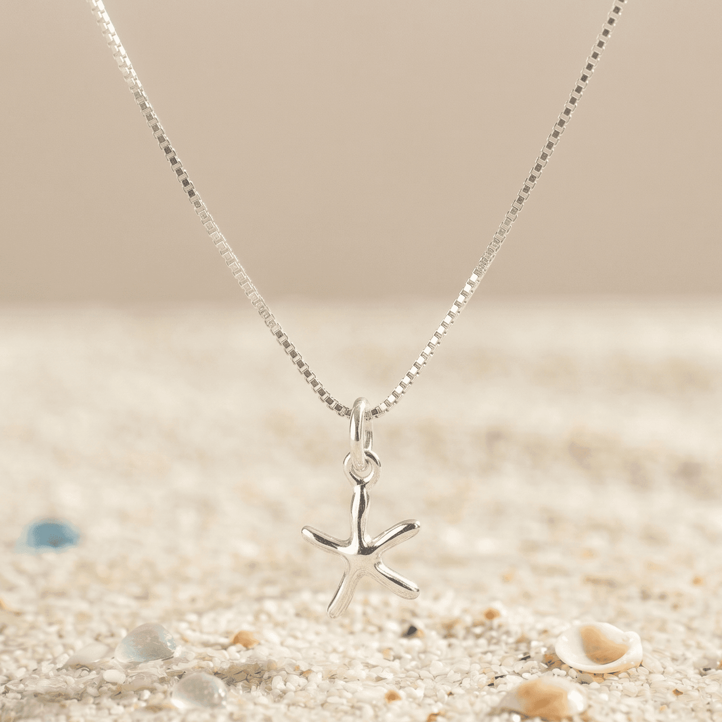 ANKLE BRACELET POLISH FINISH STARFISH PENDANT 10" BOX CHAIN w/SPRING RING LOCK