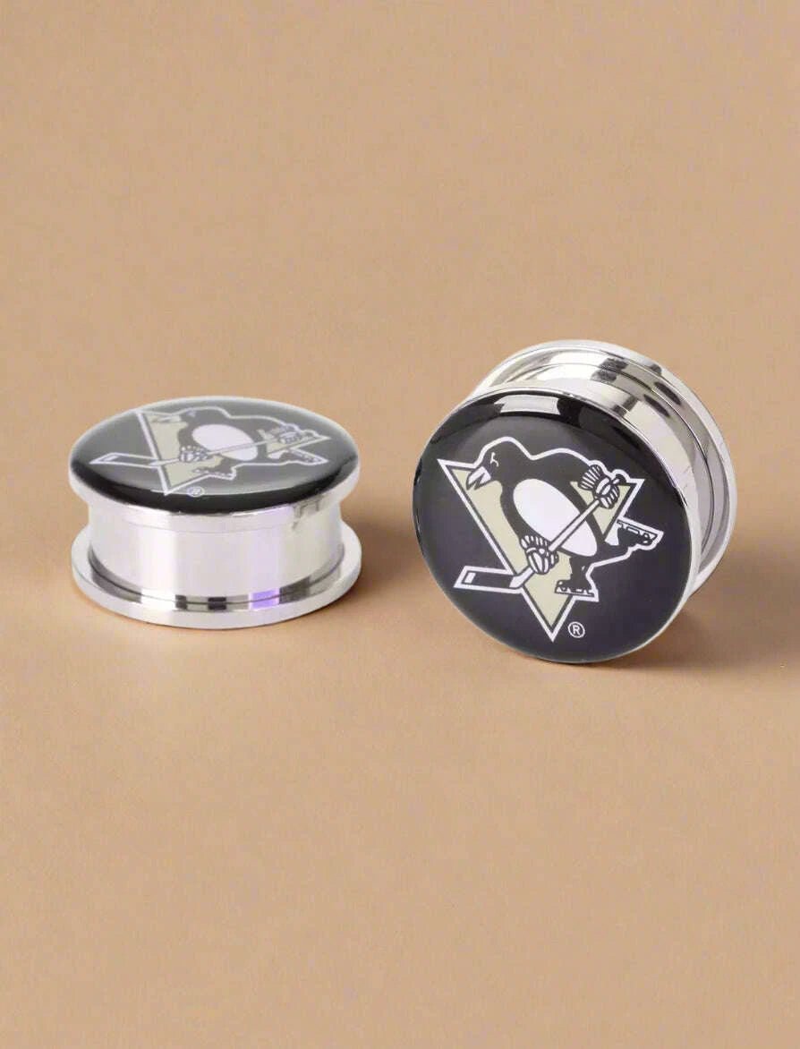 Pittsburgh Penguins stainless steel ear plugs - COLO
