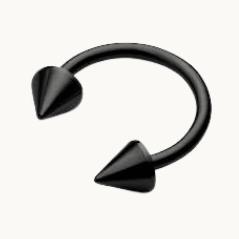 Titanium Horseshoe Piercing Ring – Black & Red