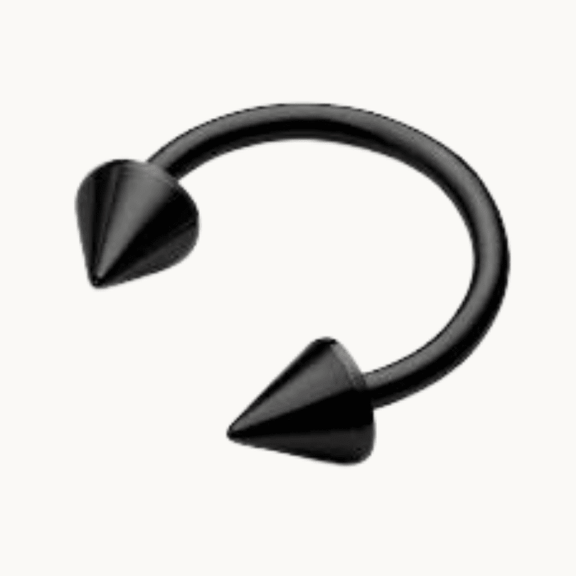 Titanium Horseshoe Piercing Ring – Black & Red - COLO