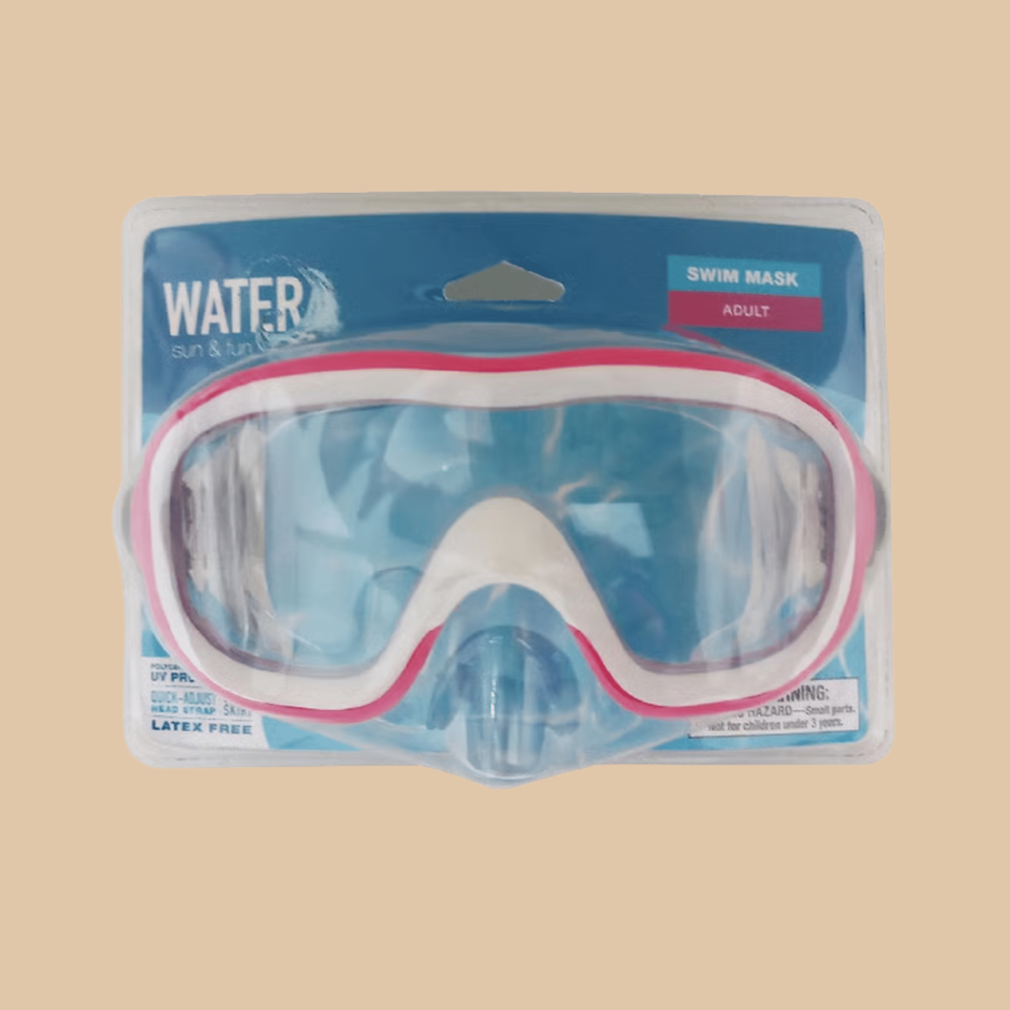 Water Sun & Fun Adult Swim Mask – Latex Free Pink & White - COLO