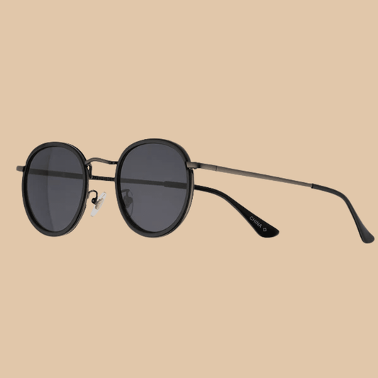 Men’s Dockers Shiny Gunmetal Round Sunglasses - COLO