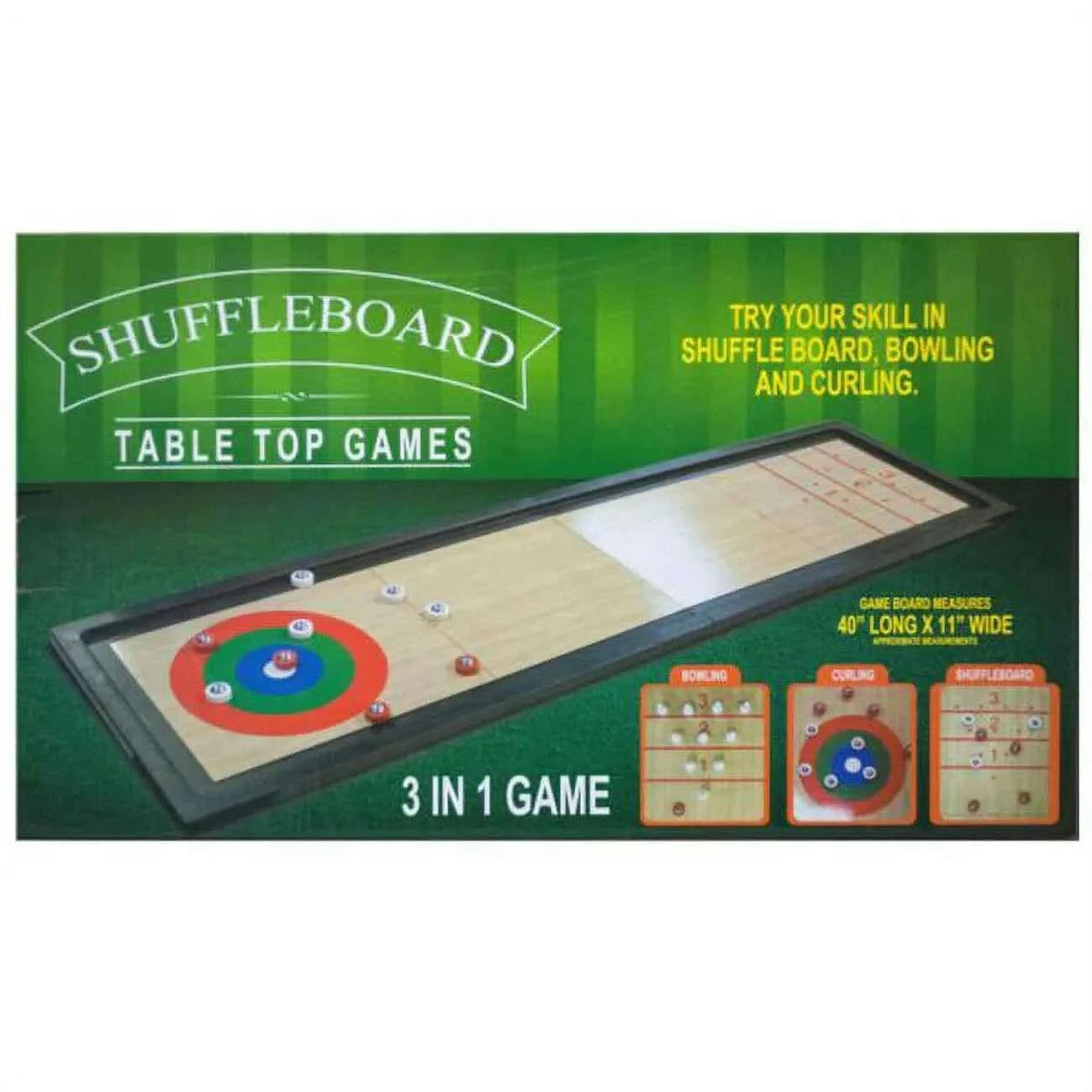 Shuffleboard Game for 2-4 Players Desktop & Travel Classic Wooden Board Game - COLO