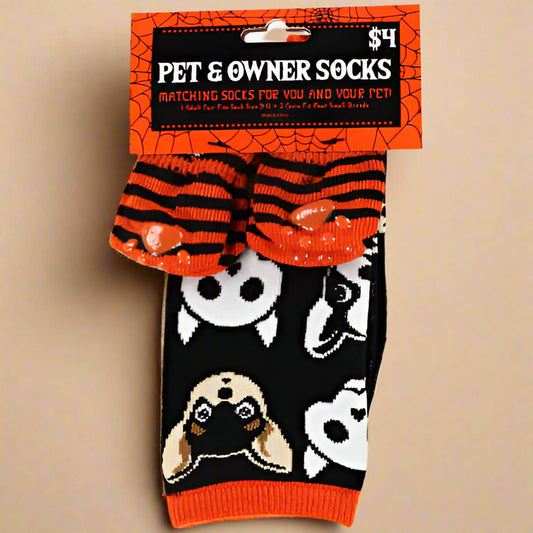 Skull Matching Pet & Owner Socks – Cozy Non-Slip Gripper Set