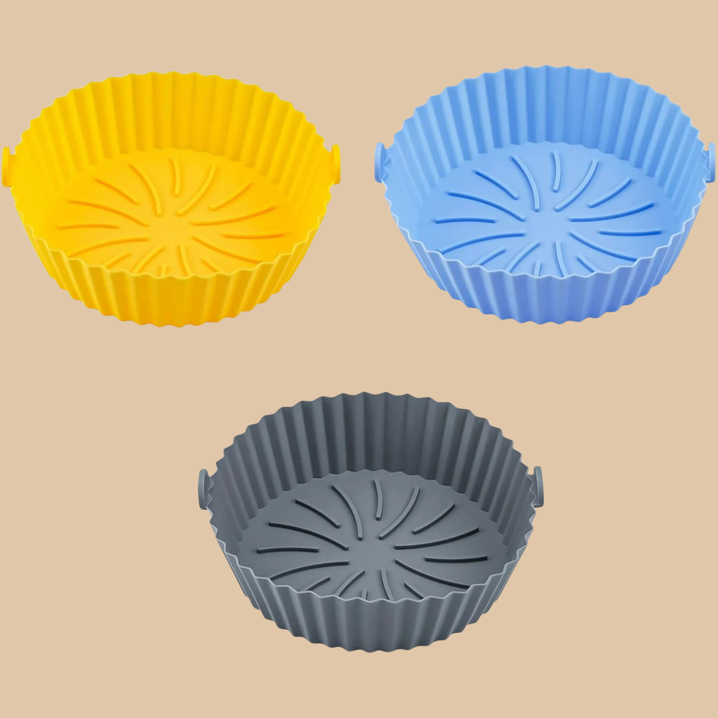 3PCS Air Fryer Silicone Liners Non-Stick 6.7 Inch
