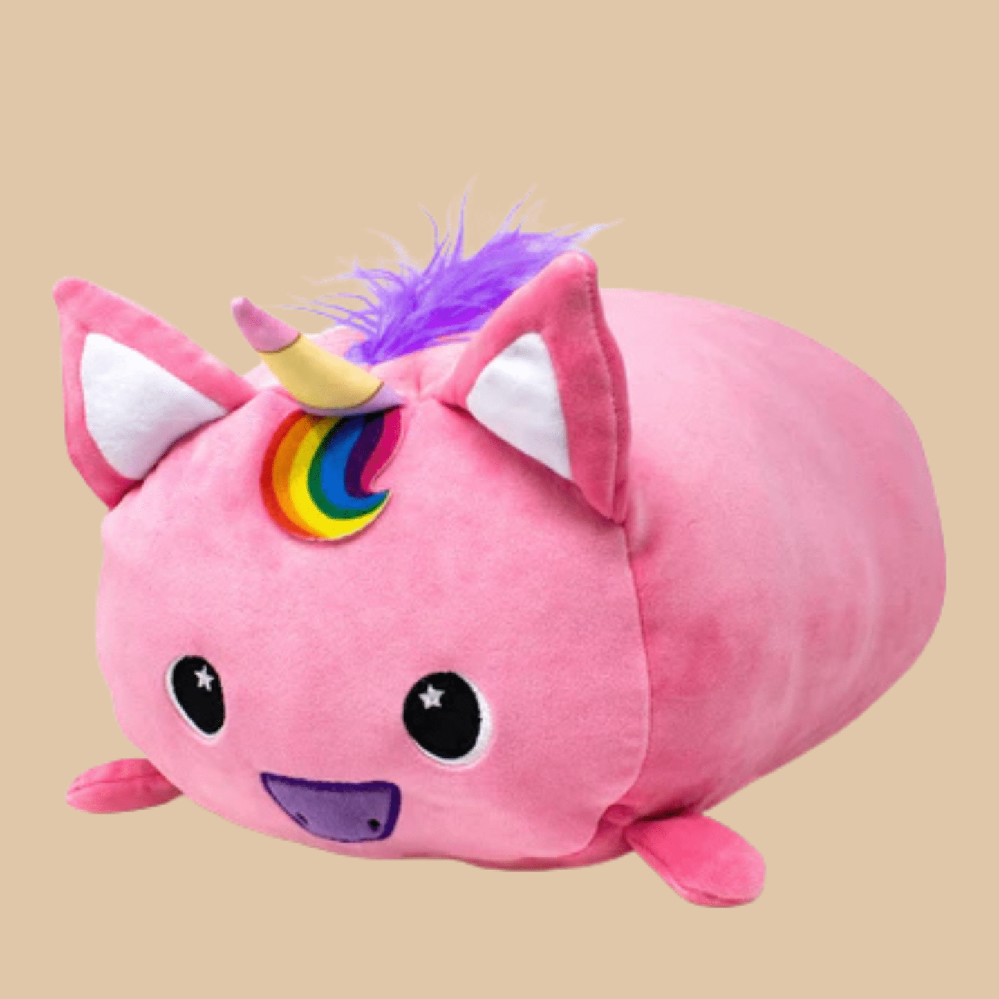 Moosh Moosh Plus Pink UNICORN Squish Pillow Stuffed 8" x 10" - COLO