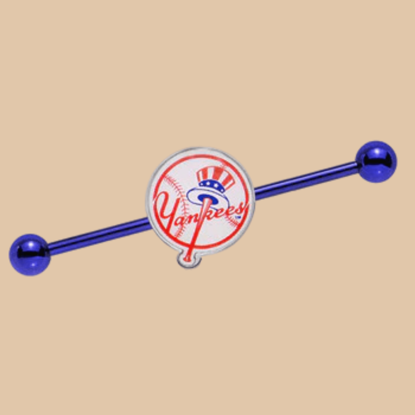 MLB Blue Anodized New York Yankees Industrial Barbell Licensed - COLO
