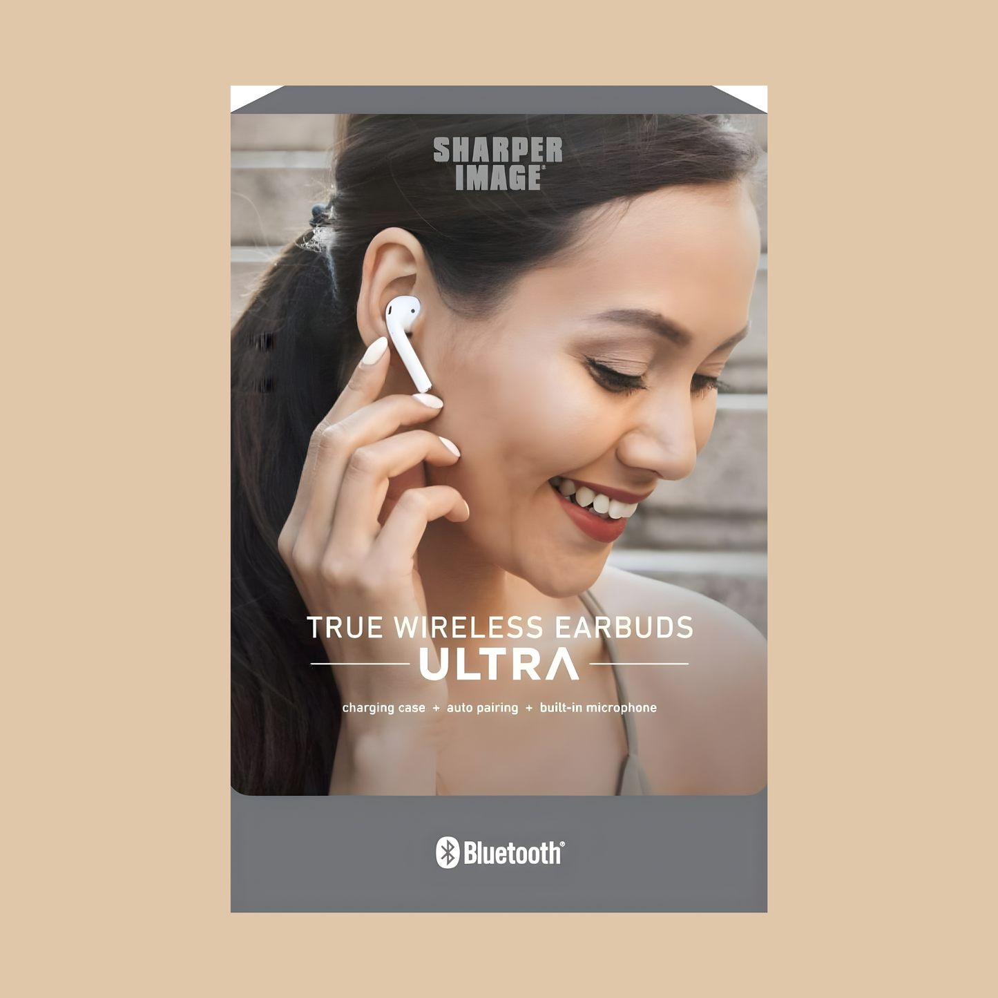 Sharper Image STBT303WH True Wireless Earbuds with Charging Case