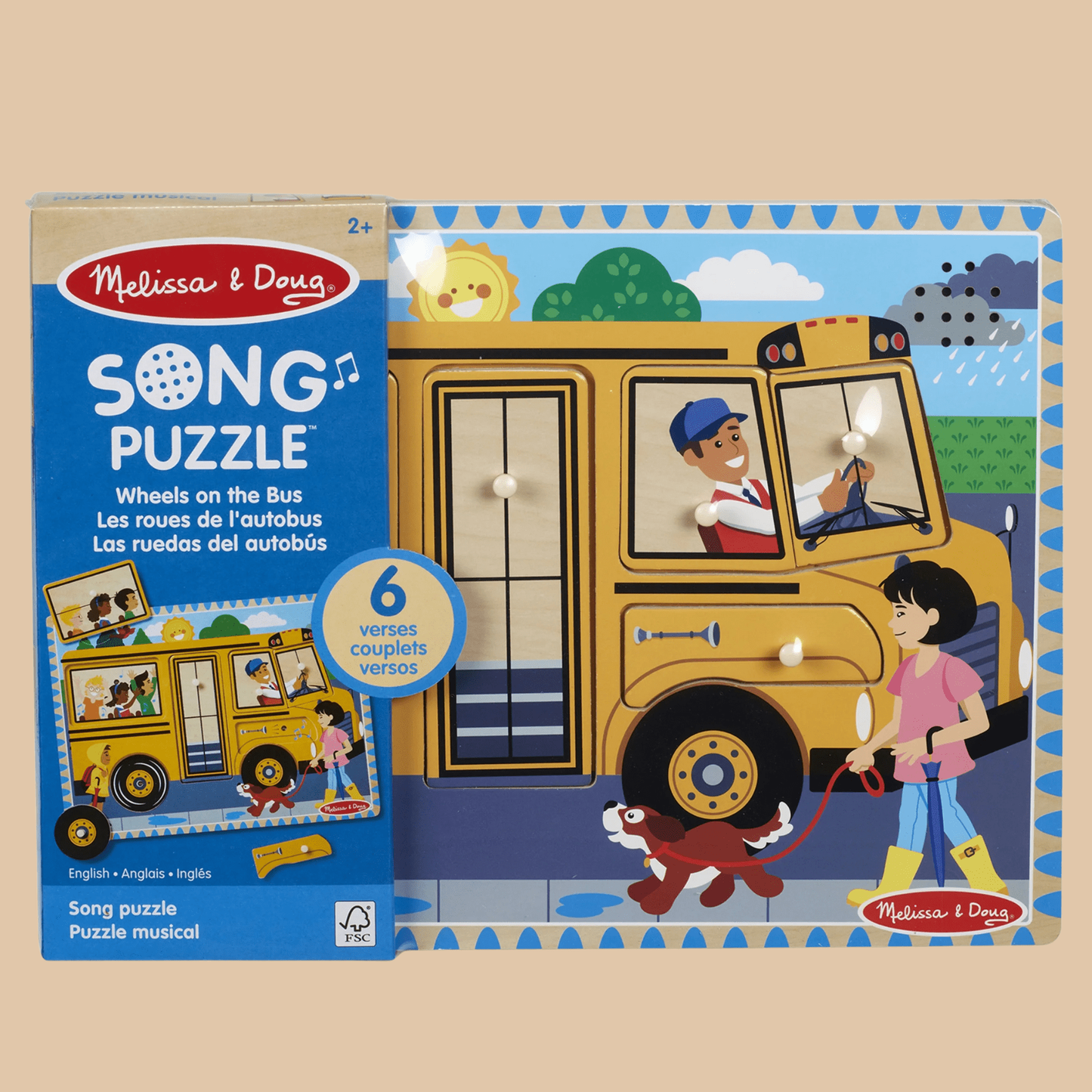 Melissa & Doug The Wheels on The Bus Sound Puzzle - COLO