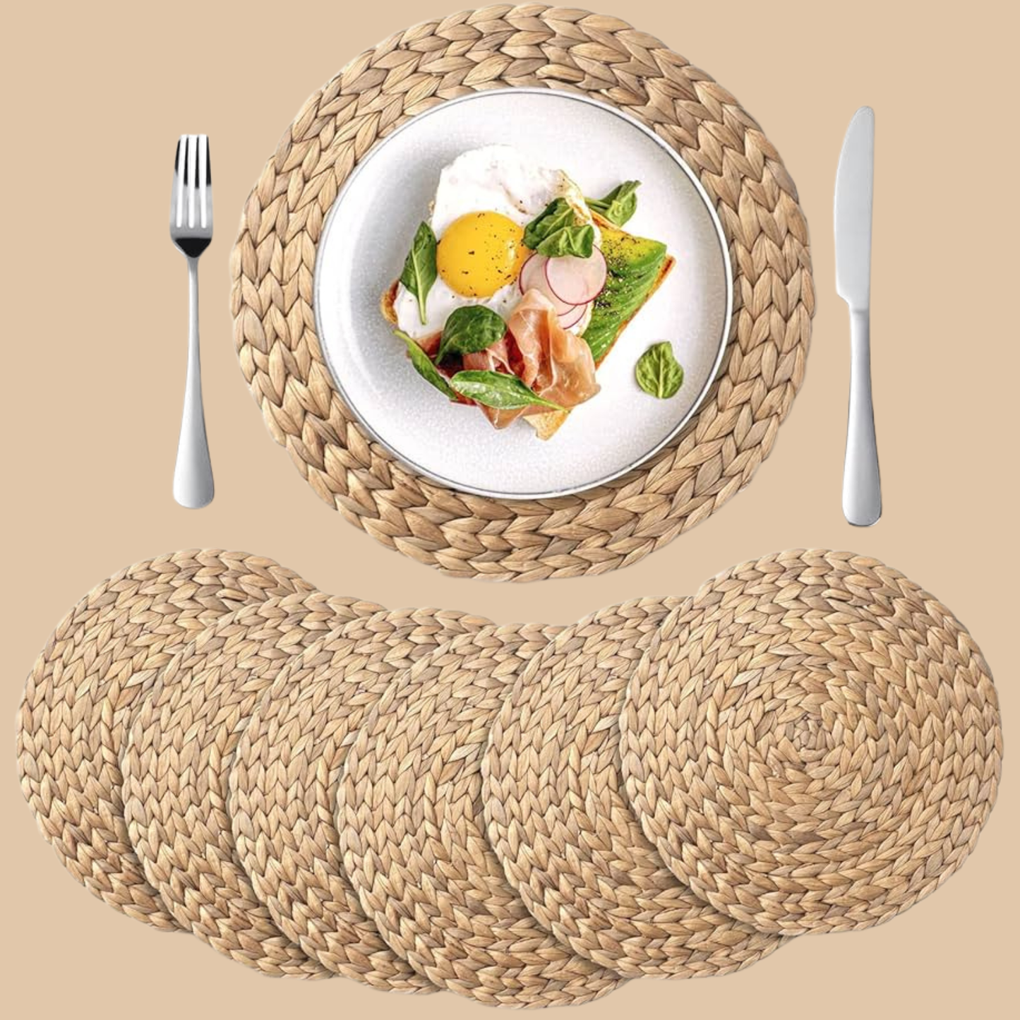 Water Hyacinth Placemats 14 Inch Set of 6