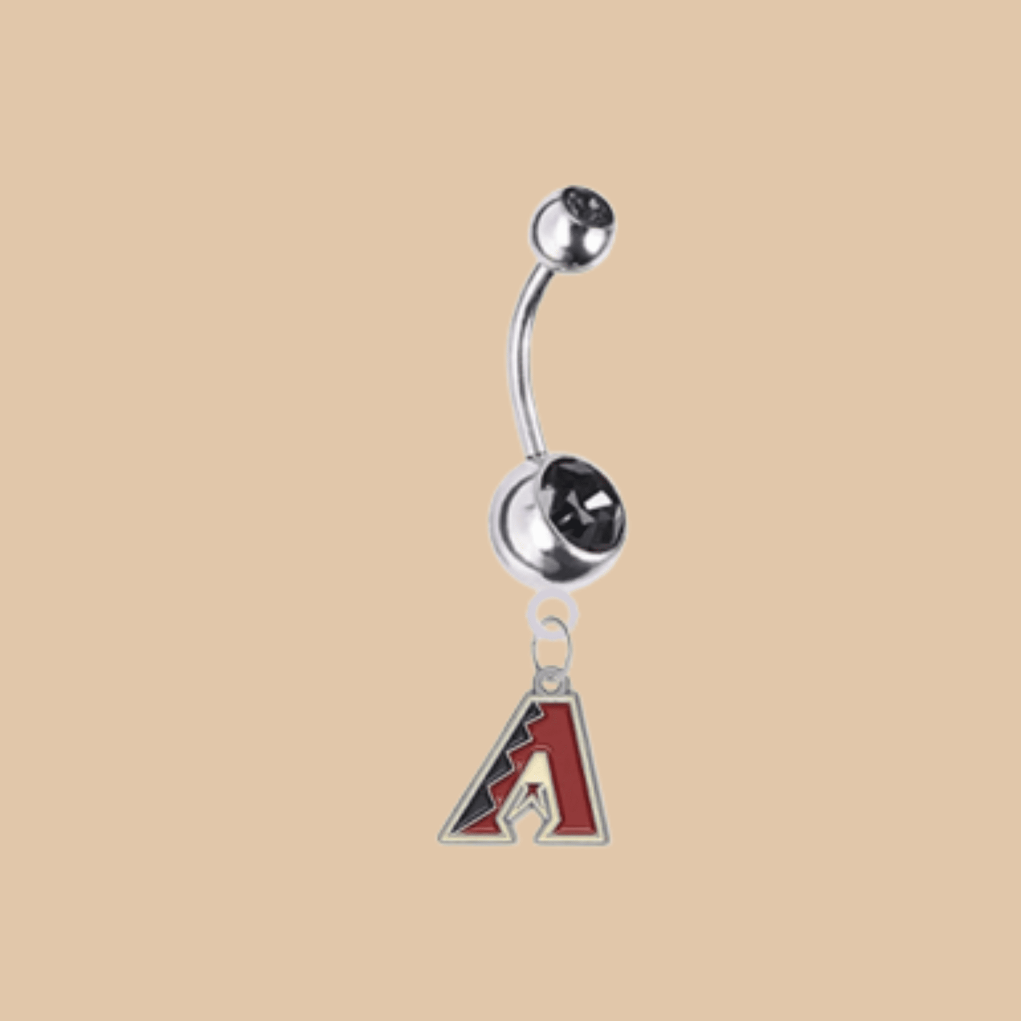 MLB Clear Gem Black Anodized Arizona Diamondbacks Belly Ring Licensed - COLO