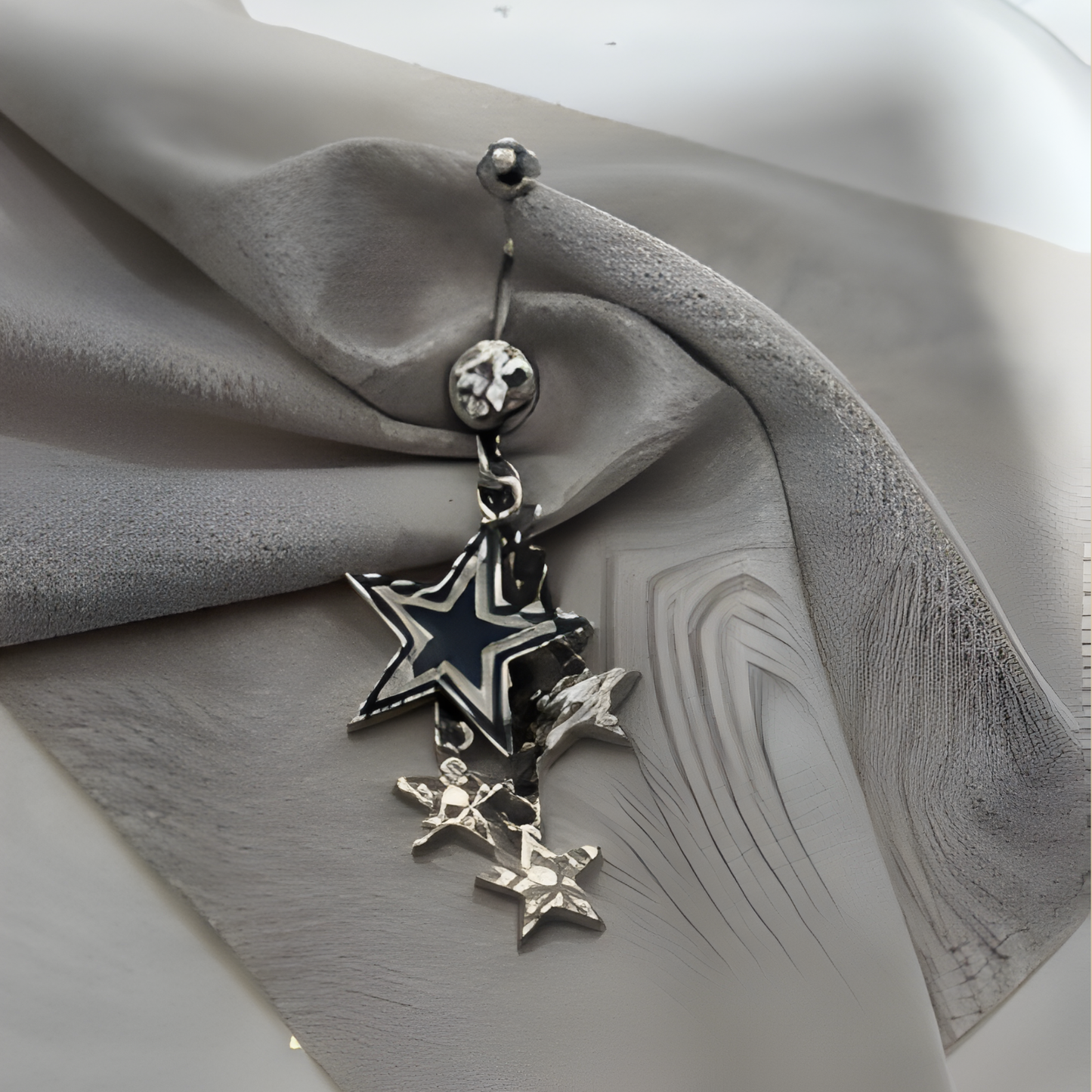 NFL Dallas Cowboys Dangle Star Belly Ring Stainless Steel Curved Barbell Dangle