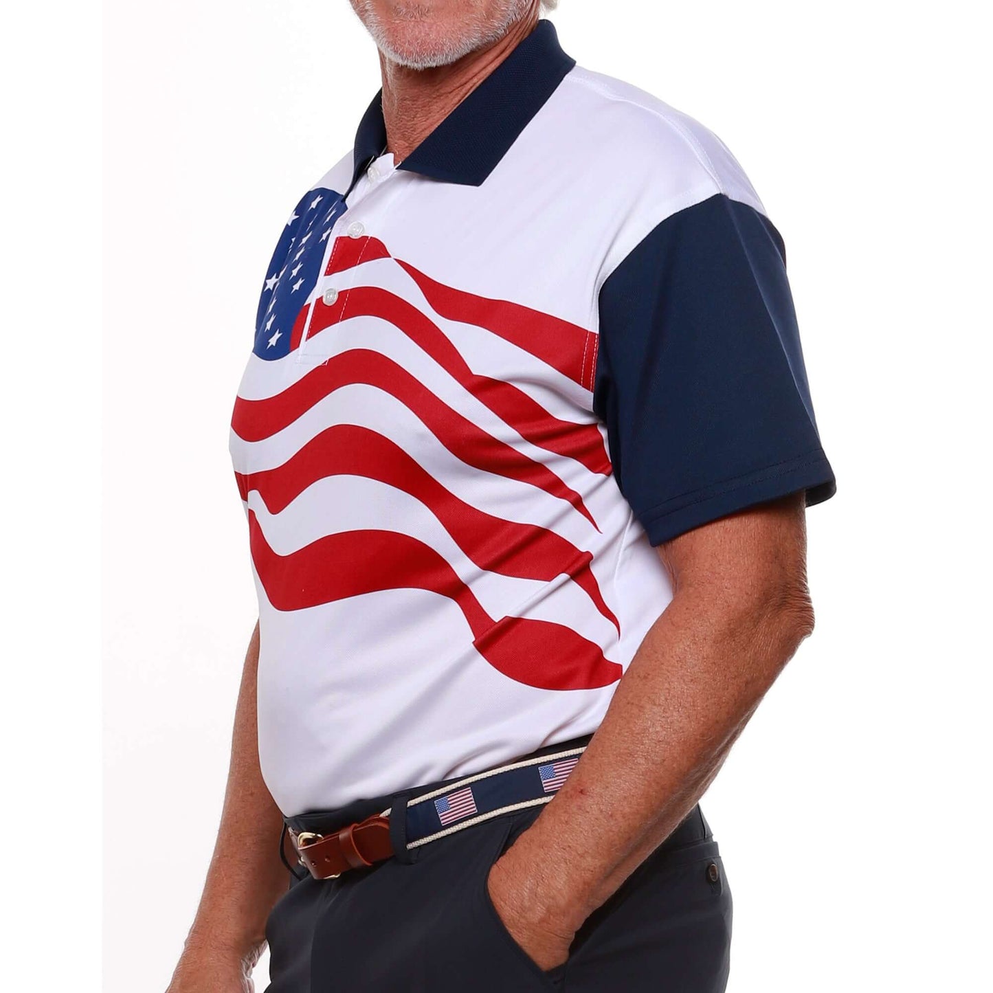 Men's Made in USA Flag Performance Golf Shirt