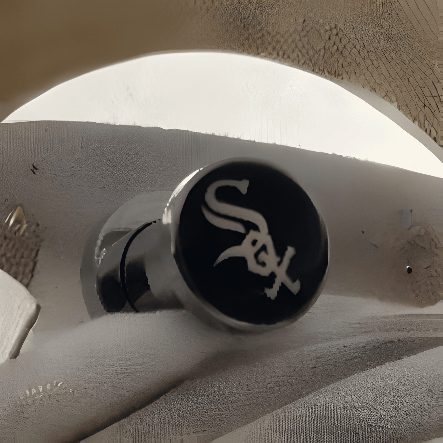 MLB Black Anodized Chicago White Sox Industrial Barbell Licensed - COLO