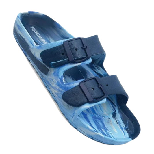 Huntington Buckle Slides- Blue Marbled