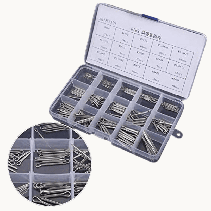 150-Piece Stainless Steel Split Cotter Pin Kit - COLO