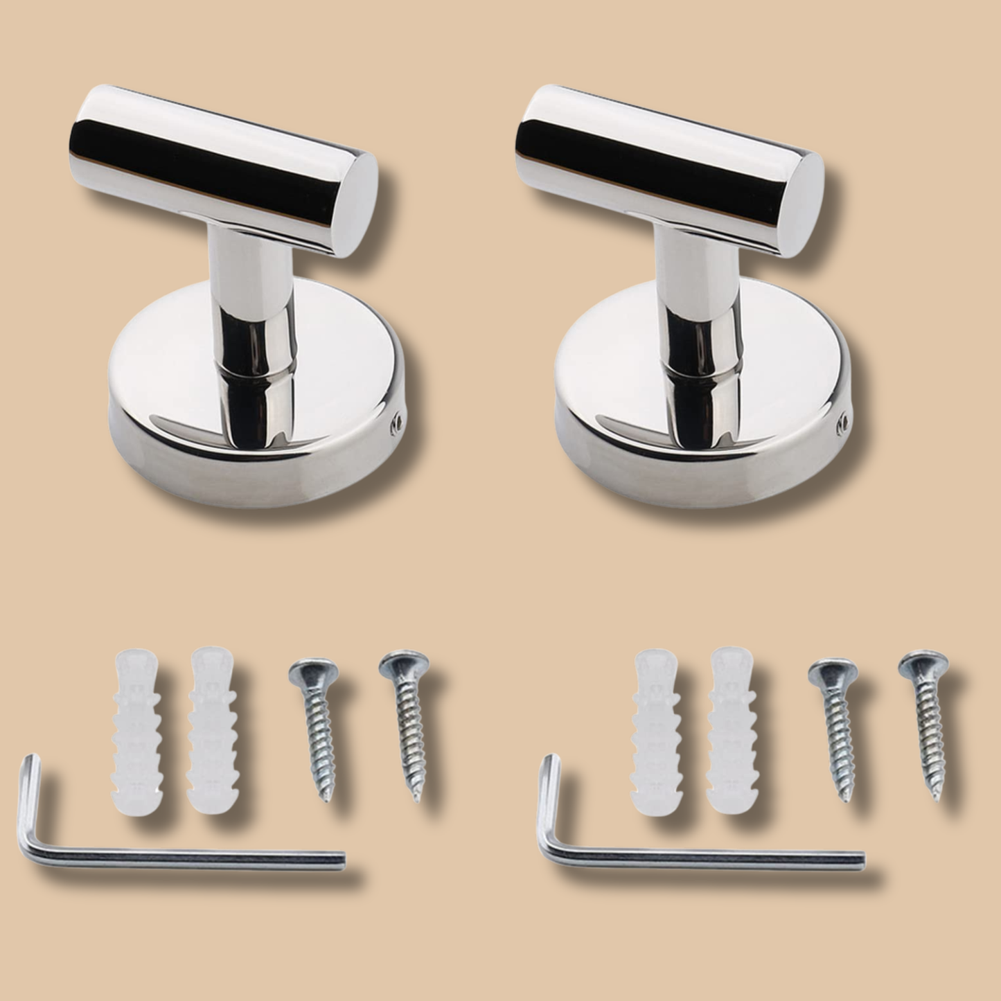 304 Stainless Steel Towel Hooks 2 Pack