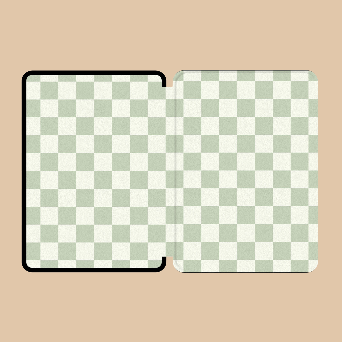 Sage Green Checkerboard Kindle Case