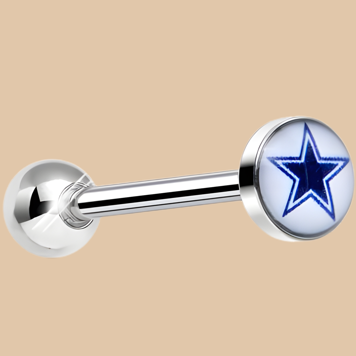NFL Dallas Cowboys Barbell Tongue Ring Licensed LOGO Enamel