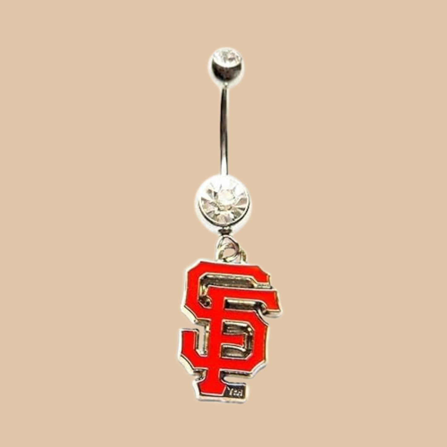 MLB Clear Gem Black Anodized San Francisco Giants Belly Ring Licensed