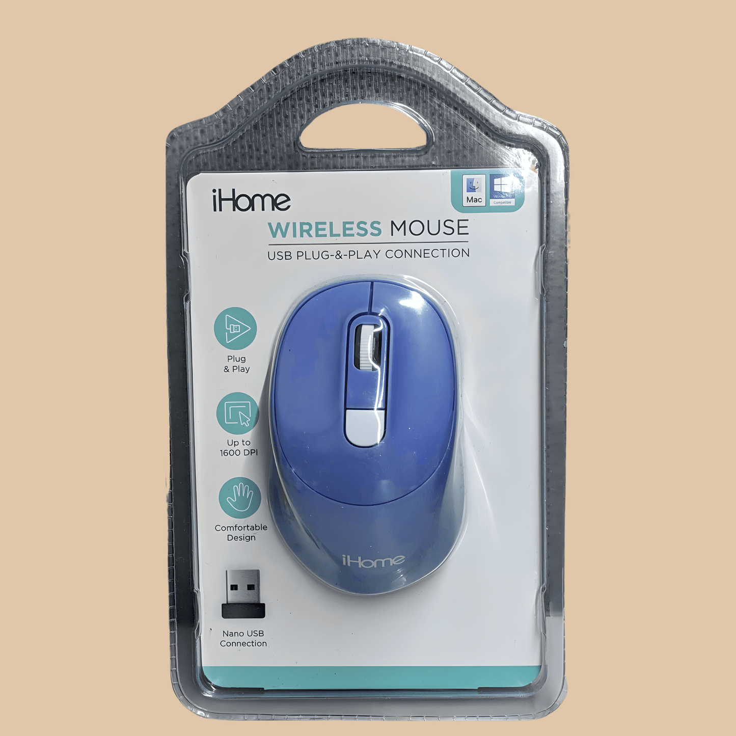 iHome Wireless Mouse Blue – Comfortable Design - COLO