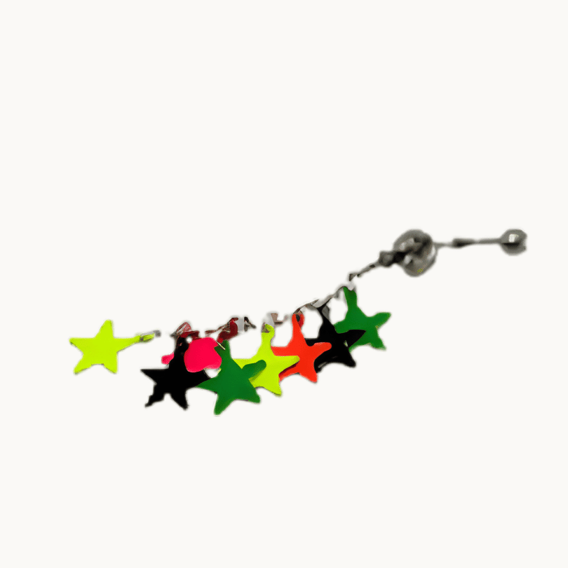 Colorful Stars Dangling Belly Button Ring – Surgical Steel - COLO