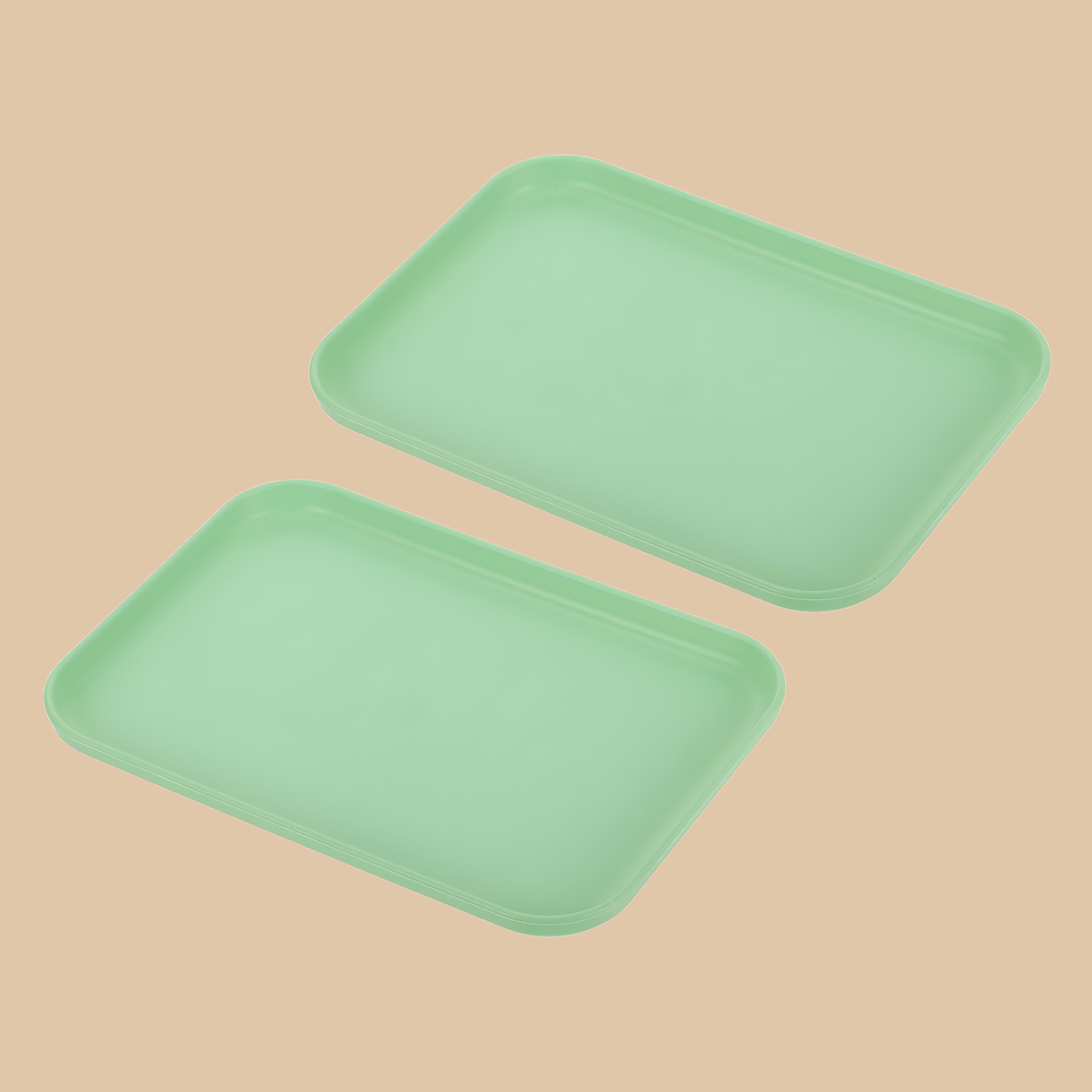 17x11" Fast Food Serving Tray 2-Pack (Green)