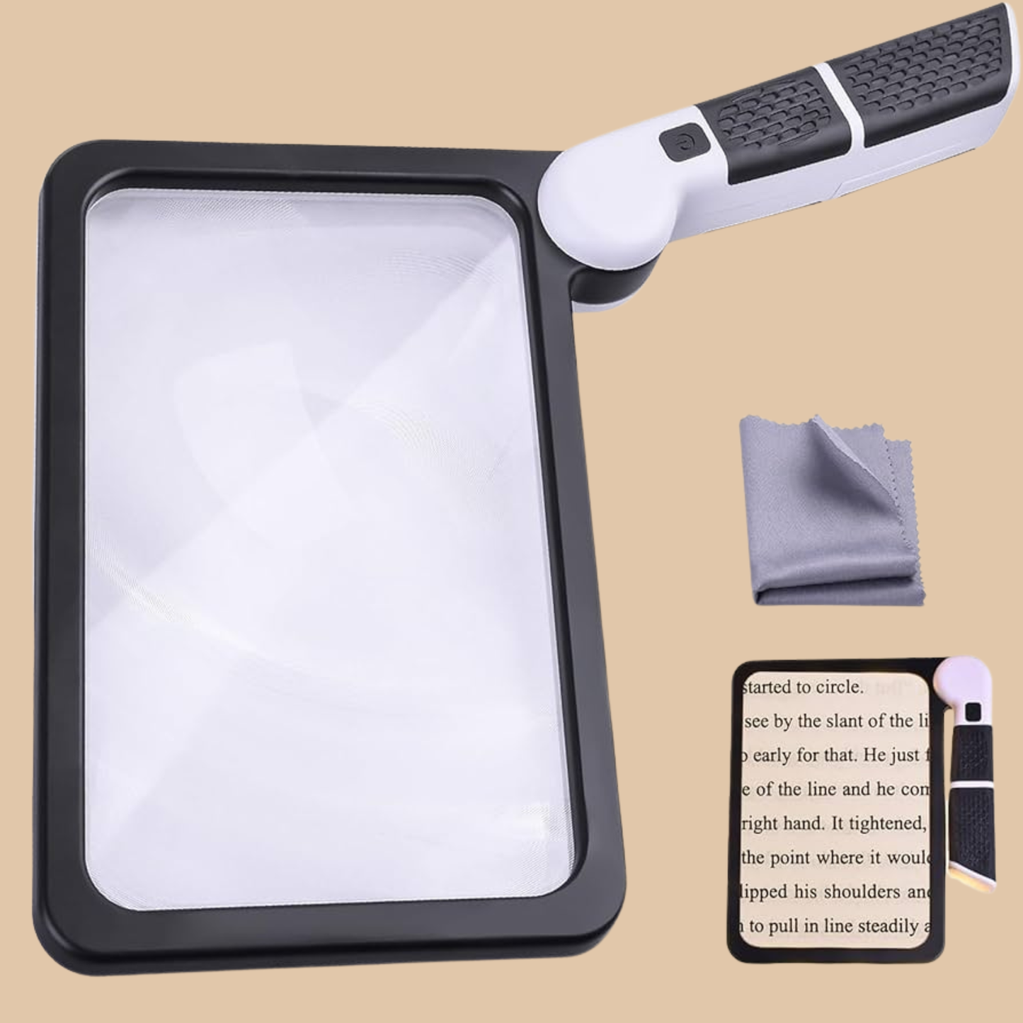 Magnifying Glass with Light 5X Folding Handheld Rectangular Magnifier with 48 Lights