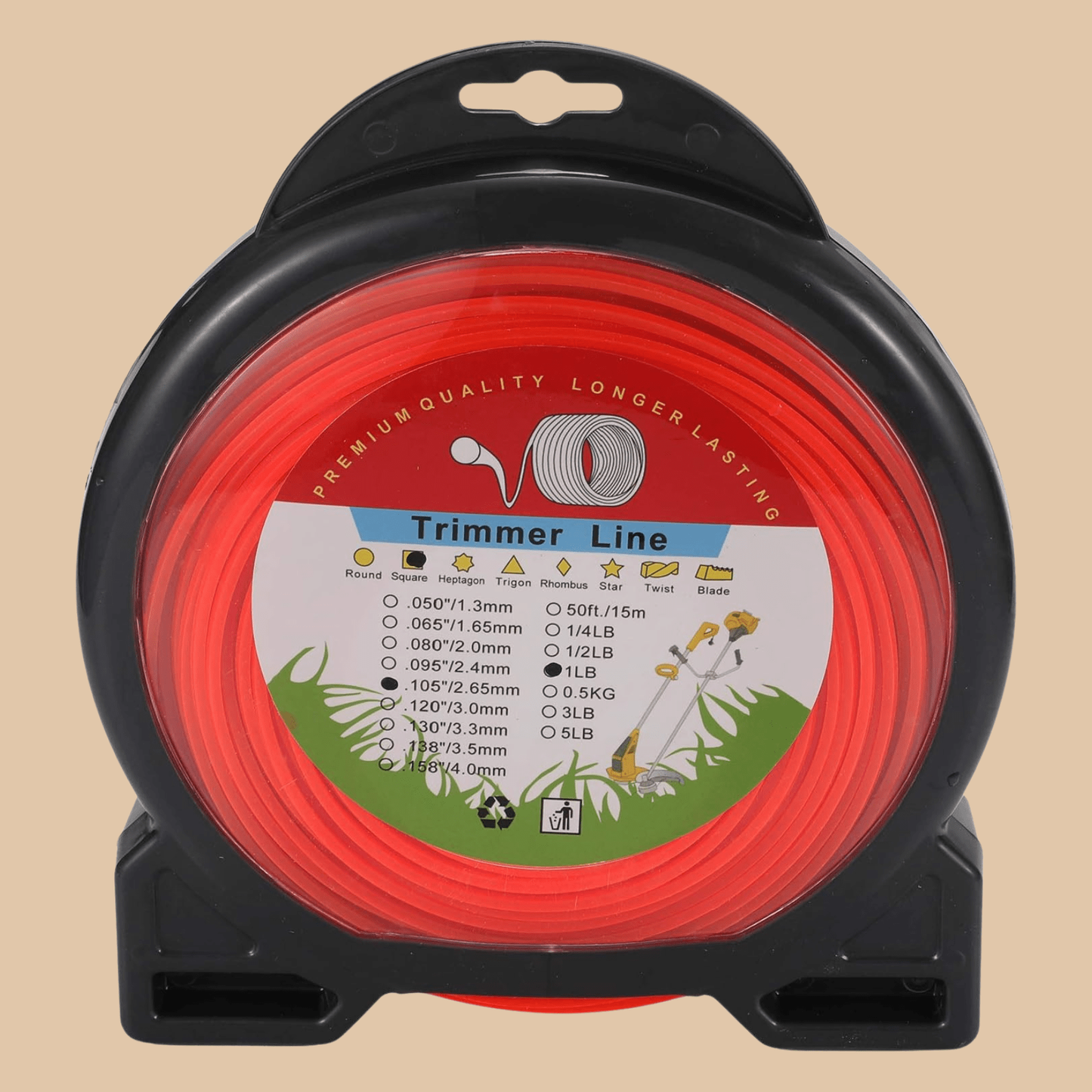 Nylon Trimmer Line, 1.3mm-5.0mm - COLO