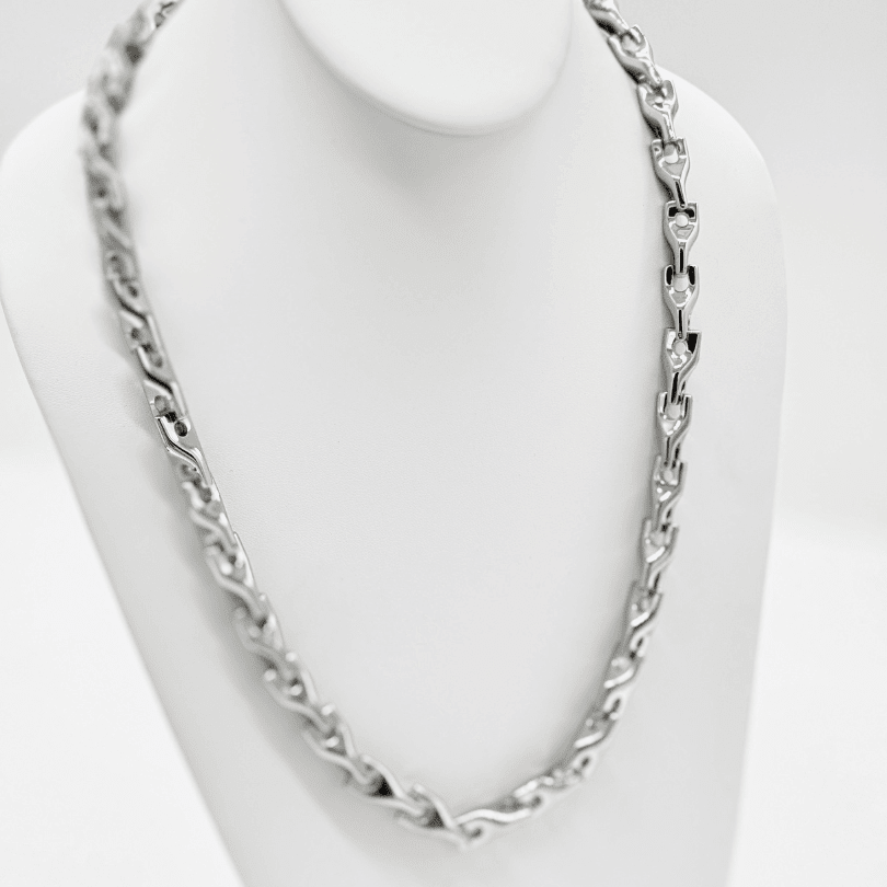 Titan Core Sculptural Silver Link Chain - COLO