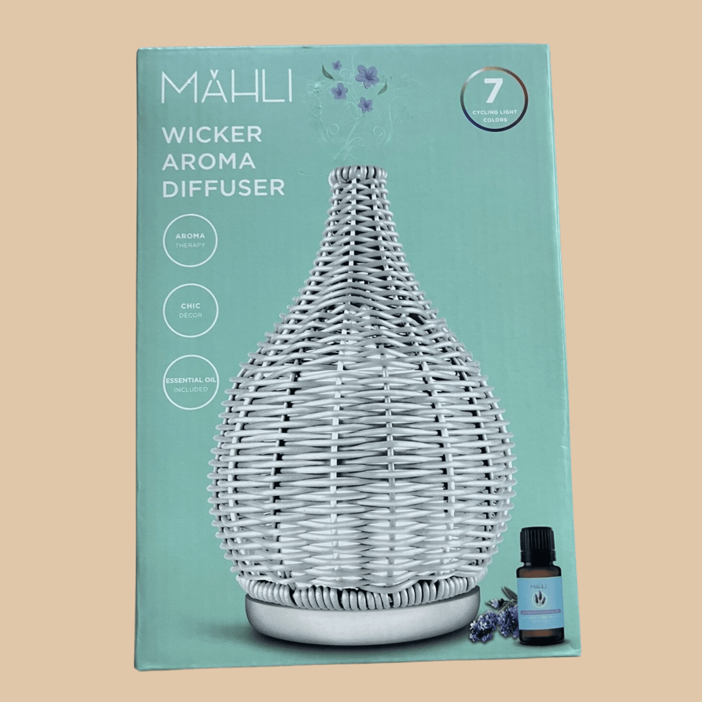 Mahli Aroma Diffuser USB with 6 Oil Pads & 7 Color Cycling Lights - COLO