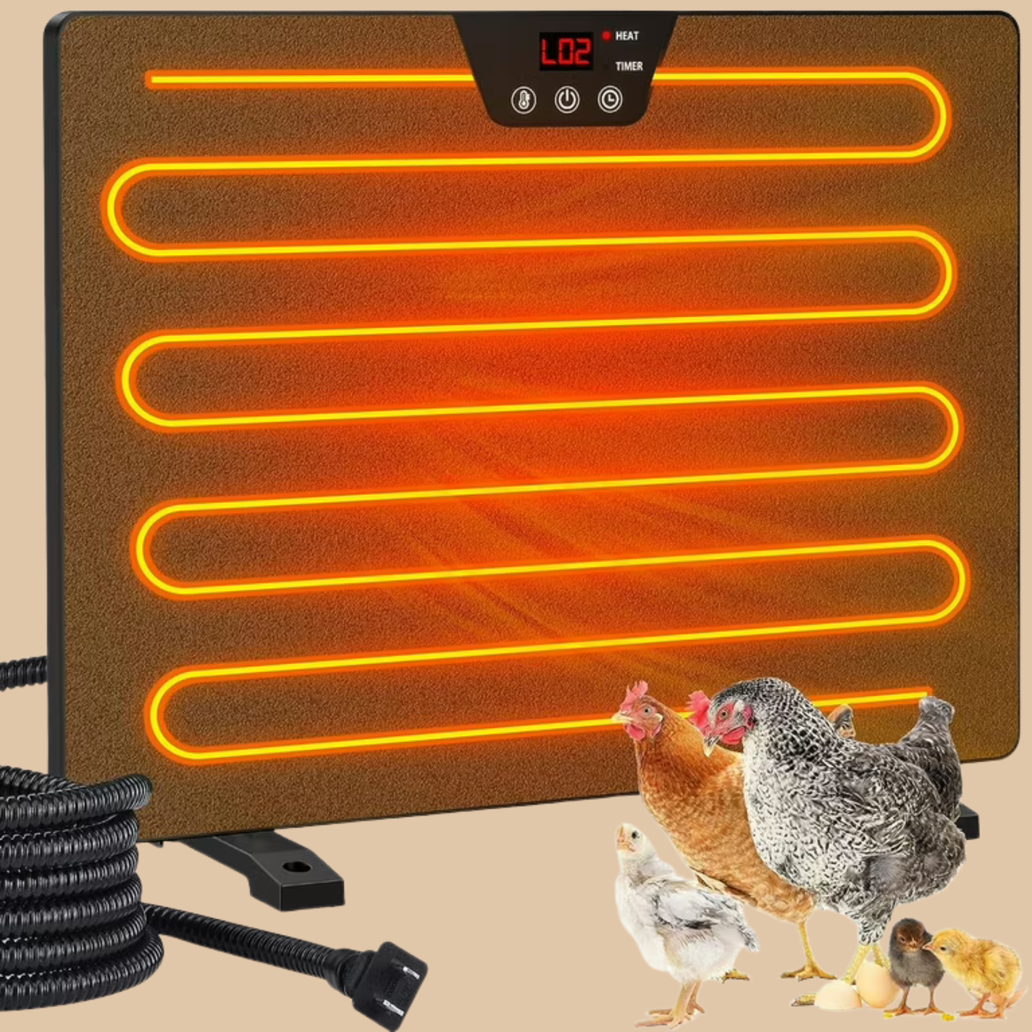 Chicken Coop Heater with Thermostat