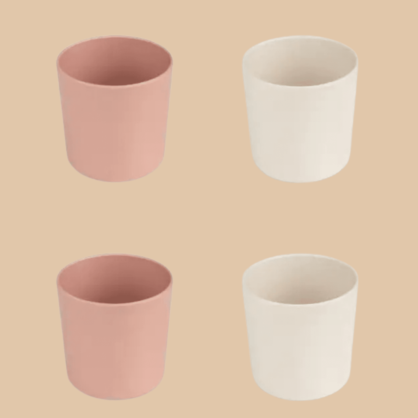 Beige & Pink Plastic Party Cups (Set of 2) - COLO
