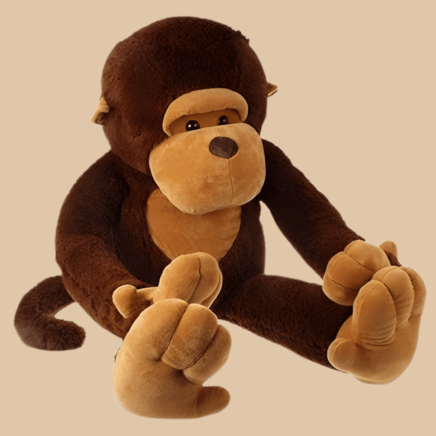 X-Large Brown Gorilla Plush Toy – Soft Monkey Stuffed Animal (24"–30") - COLO