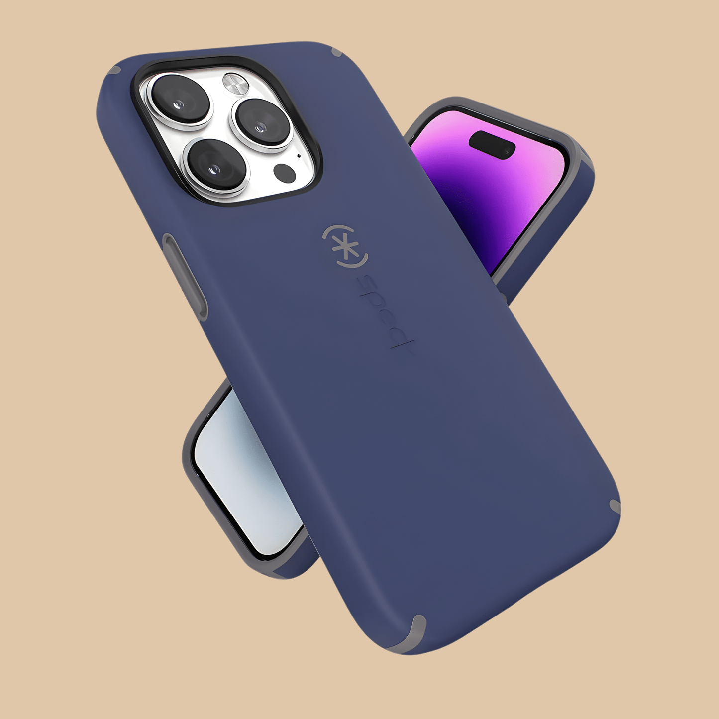 Speck iPhone 11 Pro Max Case – Slim Drop Protection Scratch Resistant Soft Touch Dual Layer Prussian Blue/Cloudy Grey CandyShell Pro - COLO