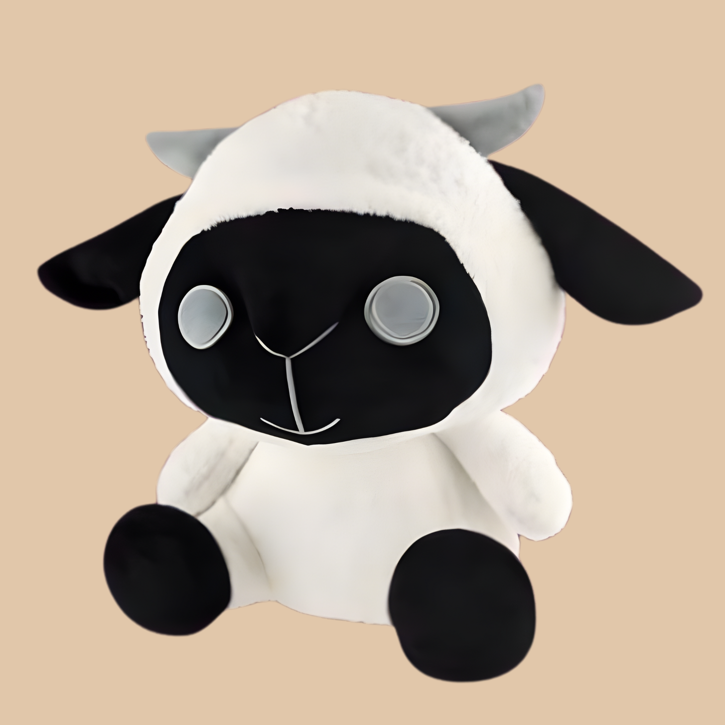 Black & White Sheep Lamb Plush Toy – Cute Stuffed Animal Gift for Kids, Large (10"–12")
