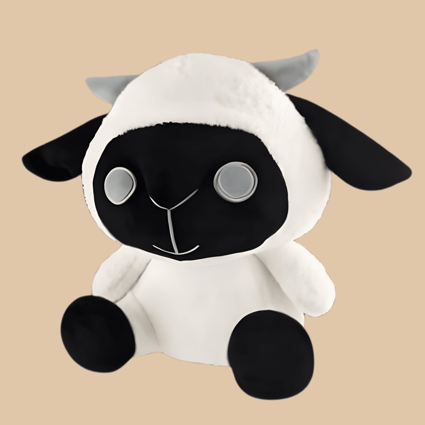 Black & White Sheep Lamb Plush Toy – Cute Stuffed Animal Gift for Kids, Large (10"–12") - COLO