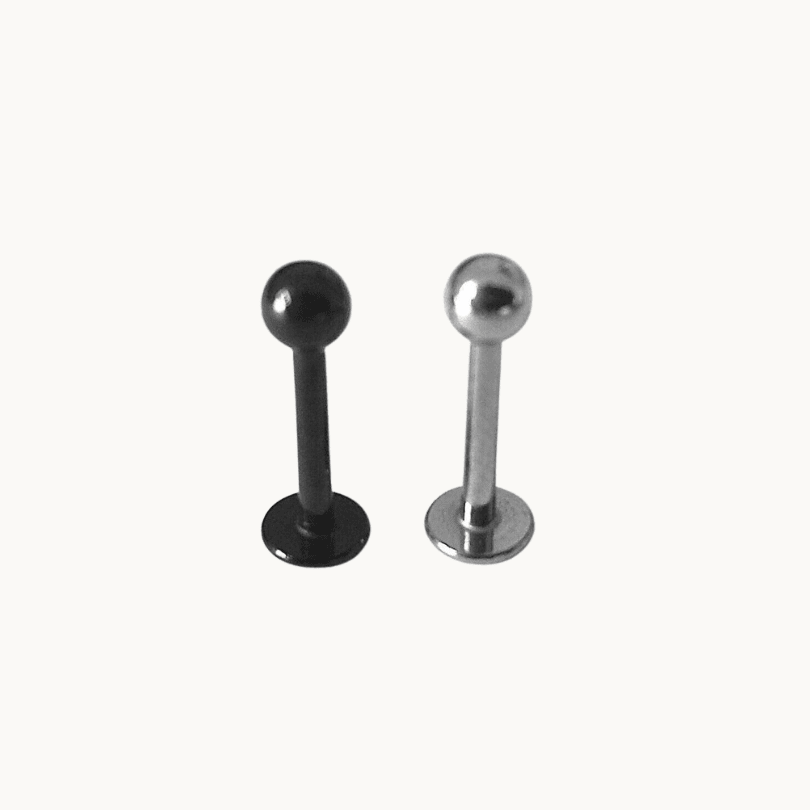 Black & Silver Tongue Barbells Set 2PCS - COLO