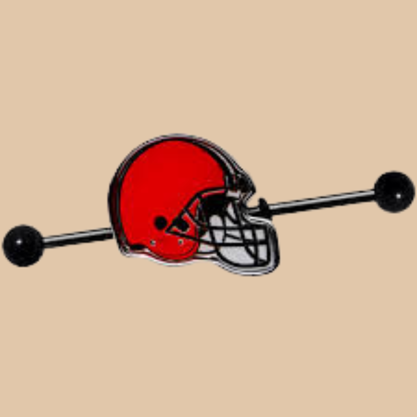 NFL Cleveland Browns Black Barbell Nipple Ring Licensed