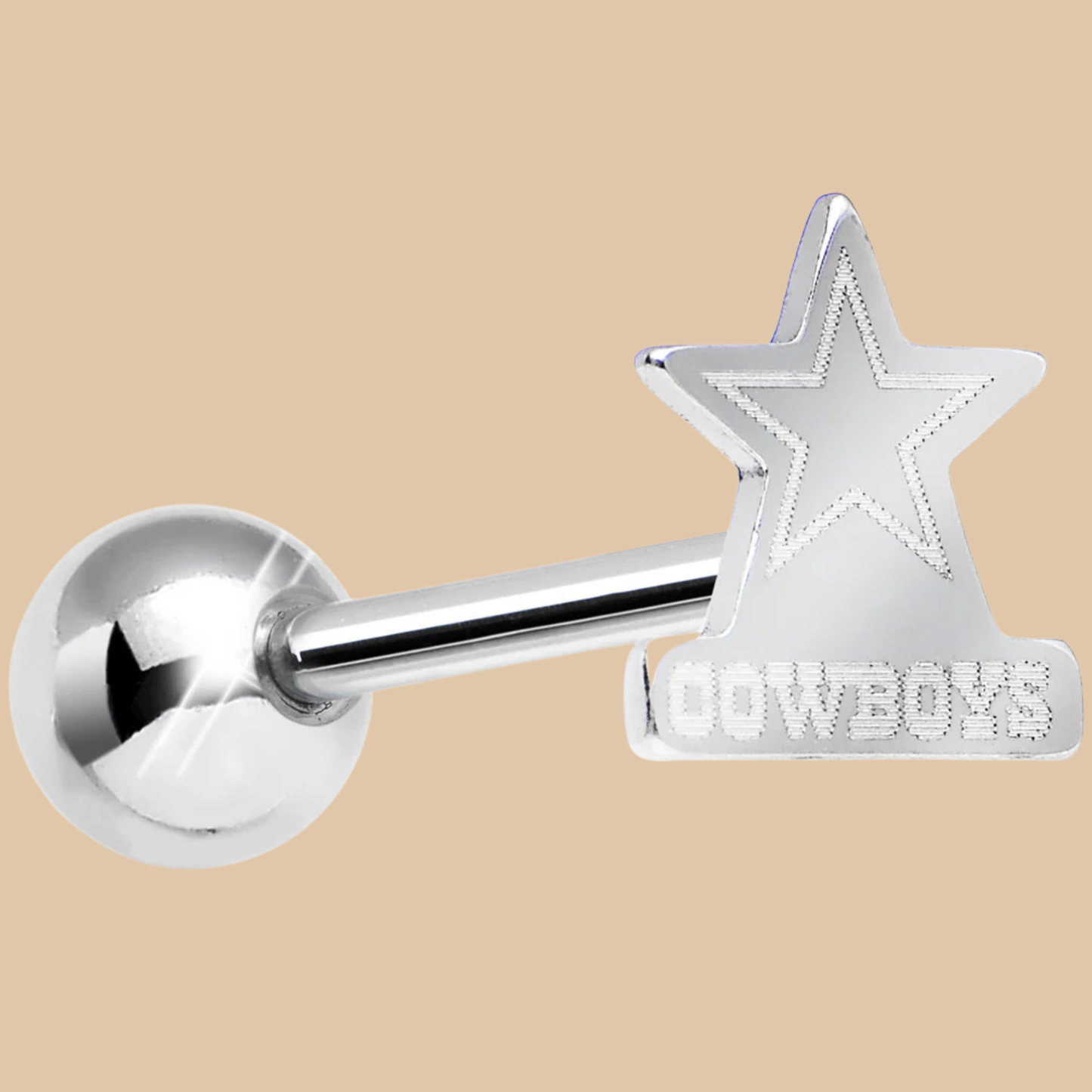 NFL Dallas Cowboys Barbell Tongue Ring Licensed LOGO