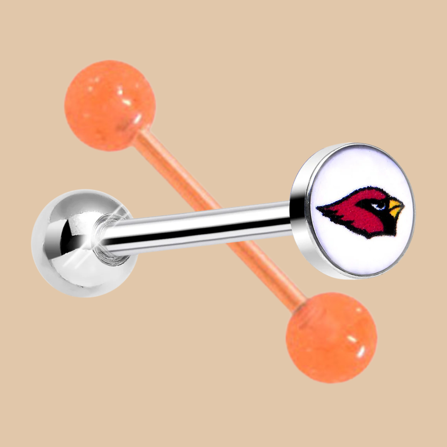 NFL BODY JEWELRY ORANGE BLACK AND SILVER