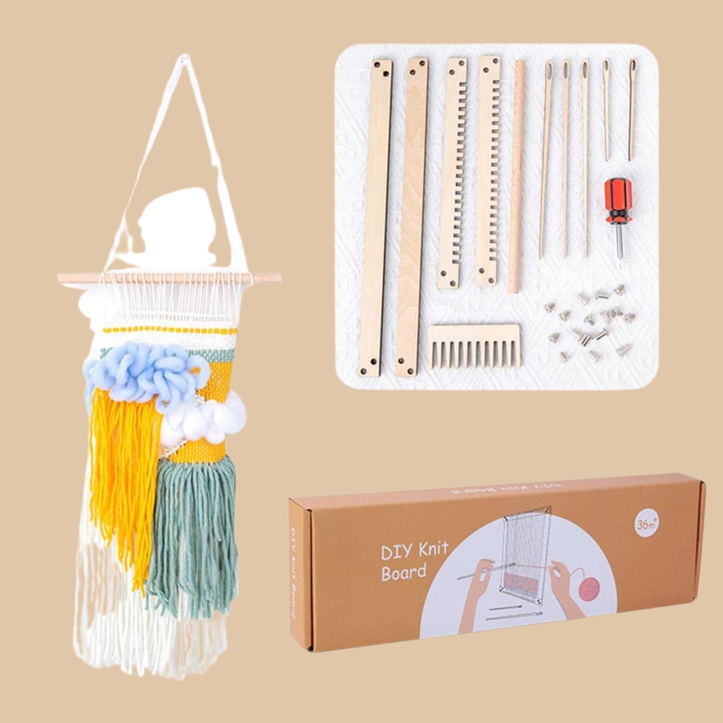 Tapestry Weaving Loom Kit Easy to Use Hand Knitting Machine