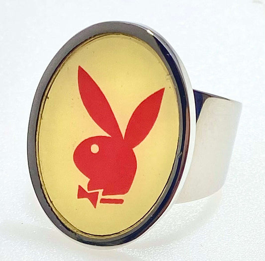 PLAYBOY BUNNY ENAMEL RING SIZE 11 - COLO