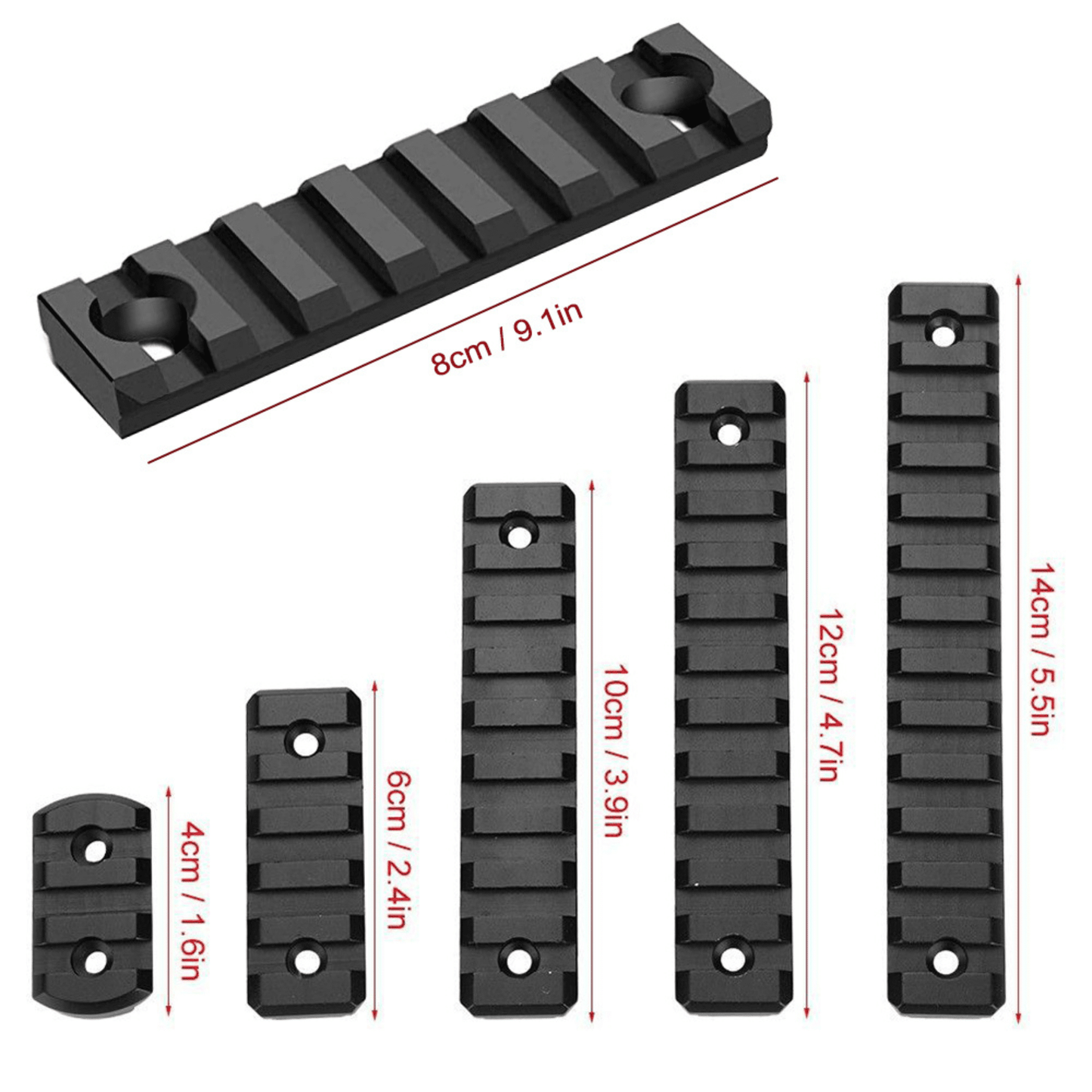 M-LOK Aluminum Picatinny Rail Set 7PCS - COLO