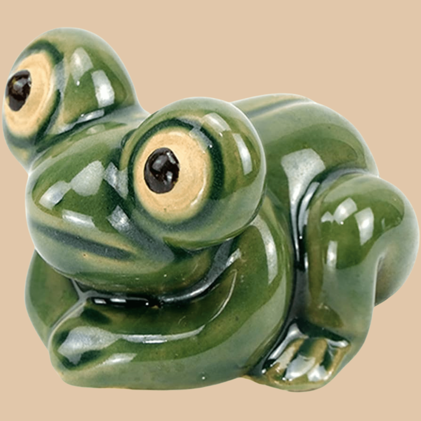 Green Ceramic Frog Tea Pet Set 2PCS - COLO