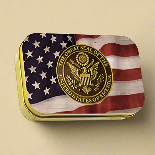 USA Flag Small Tin Box