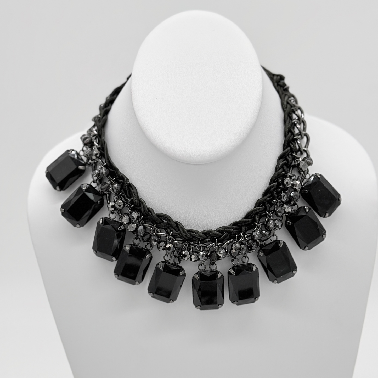 Bold Black Gemstone Necklace