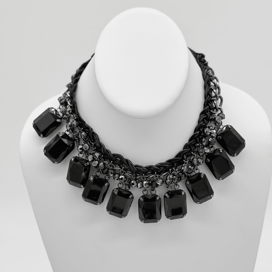 Bold Black Gemstone Necklace - COLO